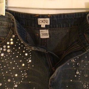 Cache rhinestone jean mini skirt